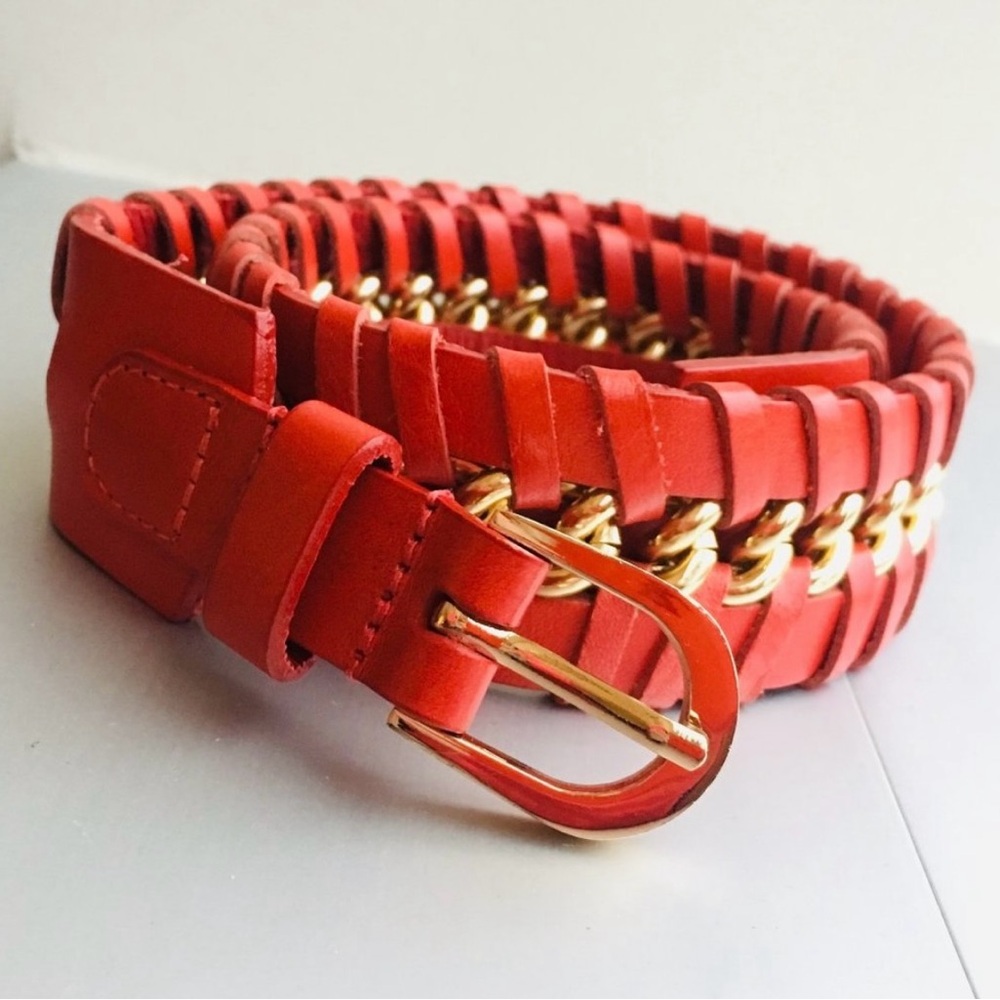 Vintage Oscar de la Renta woven leather belt